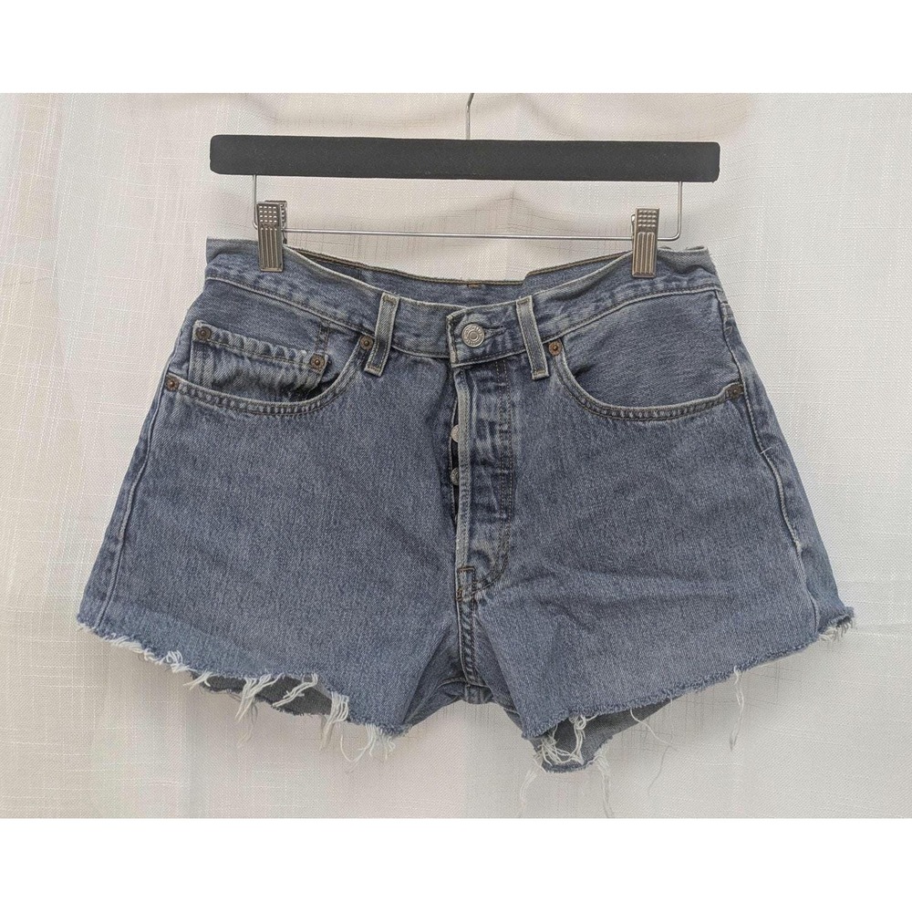 Vintage 90s Levi's 501 High Rise Distressed Denim Cutoff‎ Jean Shorts